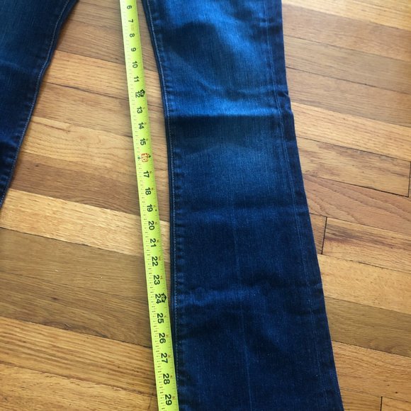 7 For All Mankind Low-Rise Bootcut Jeans Blue Denim Size 31 - Picture 6 of 9